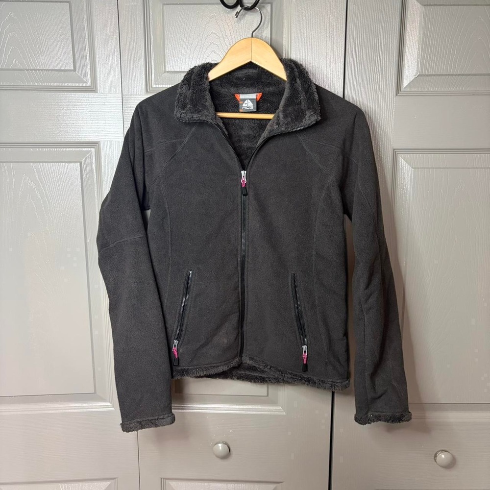 Nike ACG Womens Black Fleece Faux Fur Lined Full Zip Jacket Size M Sportswear